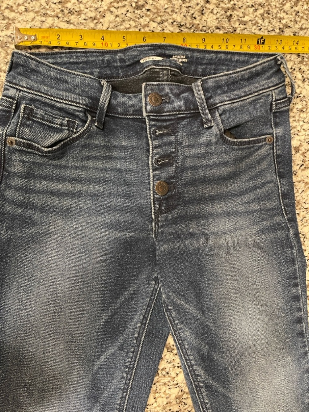 Old Navy Dark Wash Skinny Jeans with Frayed Hem - Picture 7 of 16